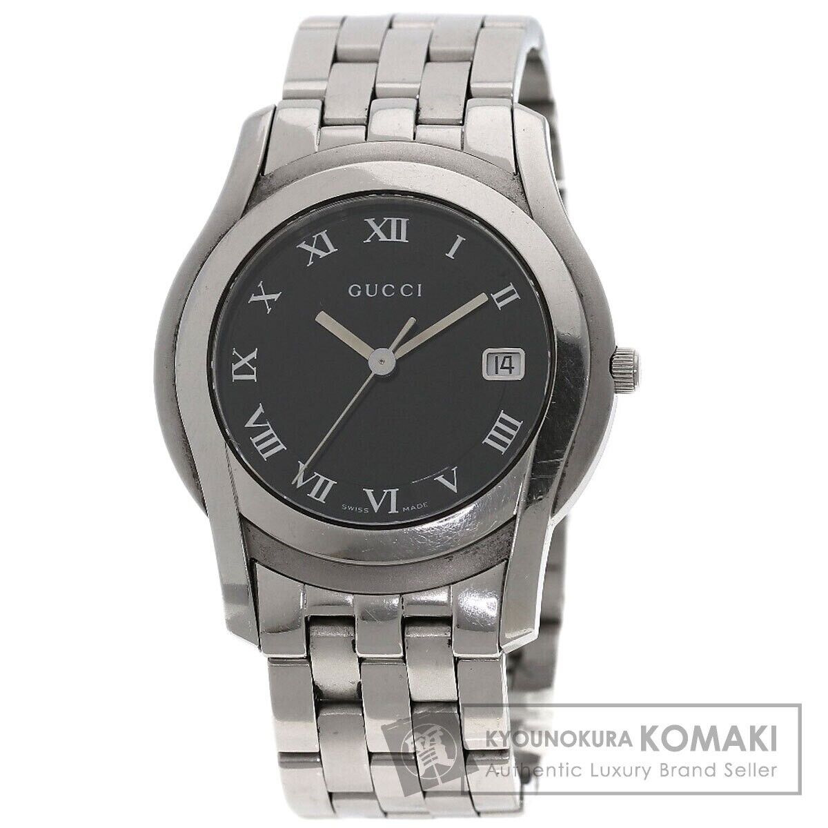 Gucci 5500M Quartz Men's Watch Black Dial Analog Stainless Gucci 5500M Quartz Men's Watch Black Dial Analog Stainless