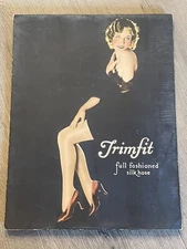 Trimfit Full Fashioned Silk Hose Advertisement Store Display Cardboard Board