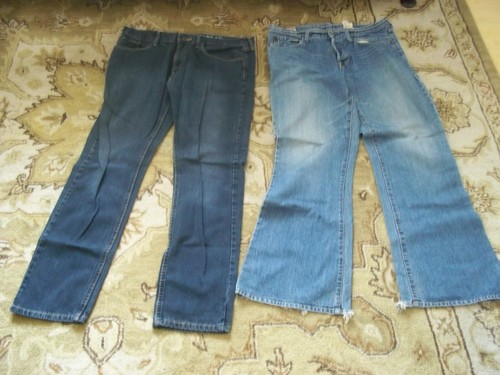 2pr Hombre Jeans Nautica Abercrombie \u0026 Fitch Talla 34X32 Delgado Bootcut  oscuro envejecido | eBay