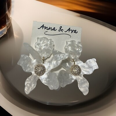 Anna & Ava Resin Flower Statement Drop Earrings