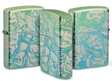 Genuine Brand New ZIPPO Lighter Polished Teal VARIOUS TATTOO DESIGN 540 Premium