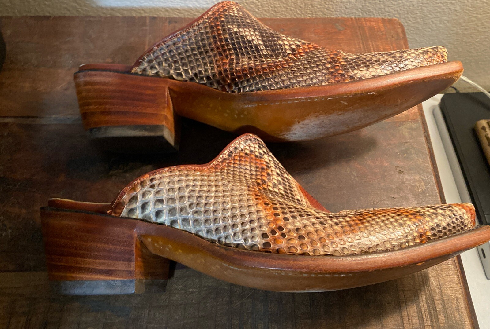 BACK AT THE RANCH PYTHON SNAKE WOMENS MULE HAND M… - image 6