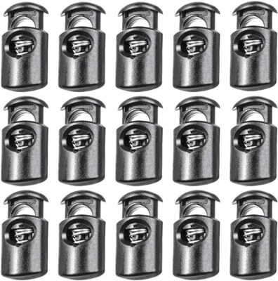 Wholesale Lot of 50 100 1000 Plastic Black Cord Locks Stoppers Toggles End