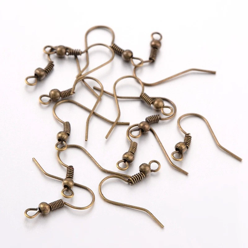 LOT de 120 CROCHETS hameçon BOUCLES D'OREILLES BRONZE perles création bijoux
