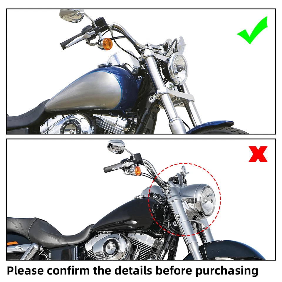 Carenagem frontal 15"" para-brisa compatível com Harley Dyna Street Bob 06-17 T-Sport 00-03 - Imagem 4 de 4