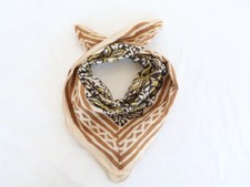Indian Headwrap Cotton Bandana Scarf, Block Print Dabu Handmade Soft Scarves