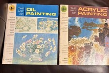 2 VTG 1960s INSTRUCTIONAL ART BOOKS GRUMBACHER LIBRARY OIL PAINTING ACRYLIC