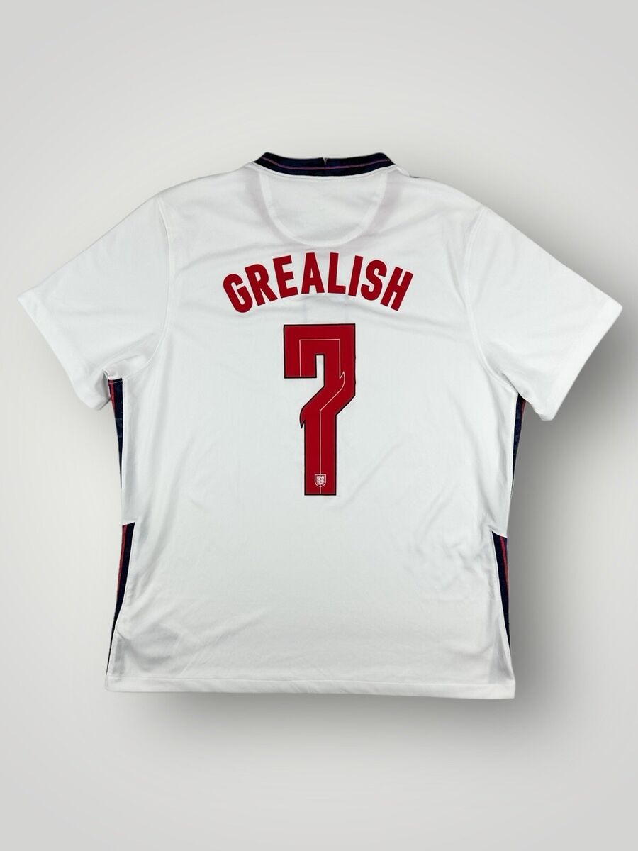 Nike England 2020 2021 Home Shirt Grealish #7 soccer Nike England 2020 2021 Home Shirt Grealish #7 soccer