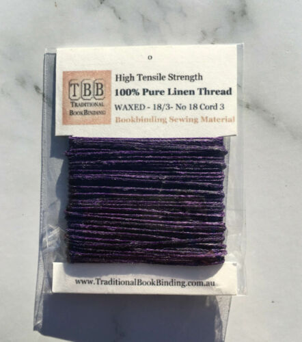 100% Pure Linen Thread- Waxed- 18/3 No.18 Cord 3- Approx 1mm thick- 22 options - Picture 28 of 30