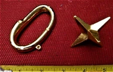 STAR Cast Metal Brain Teaser Puzzle (Level 3) . Gold plated. Boxed.