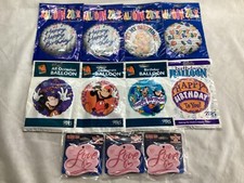 Lot Of 8 Birthday Foil Mylar Balloons Disney Pluto Mickey Daffy With Weights