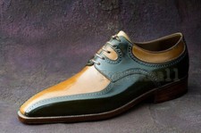 Handmade Men's Leather Oxfords Dress Tan Color Wingtip Derby Formal Shoes-937