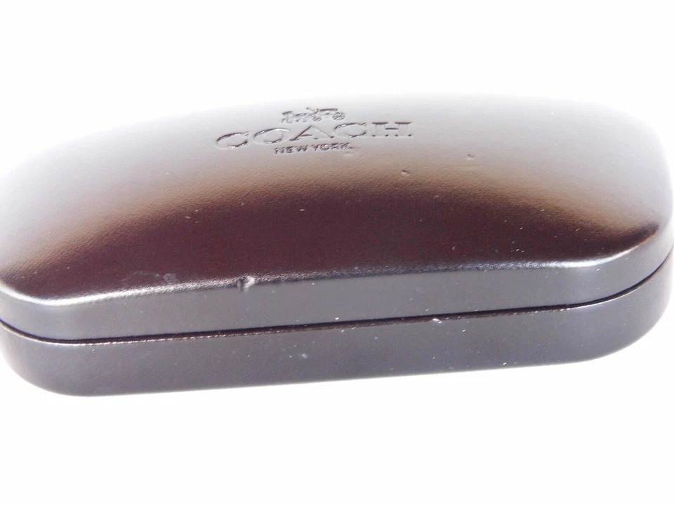 Gafas de sol Coach grandes negras estuche rígido cuero con cubierta Foto 3 de 4