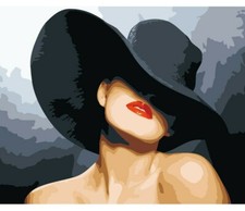 Paint By Numbers Adults kids Woman Wearing Hat DIY Painting Kit 40x50CM Canvas