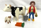 Vintage Toys Playmobil Farmer Adult Figure Cow Sheep Carrots