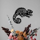Rusty Metal Chameleon Decor | Geometric Garden Art | Metal Lizard Ornament