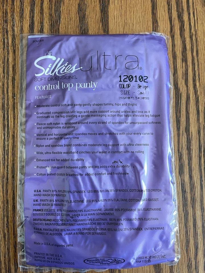 Silkies Sheer Renu Pantyhose Small Black And Ultra Control Top Panty Small Beige - Image 3 of 4