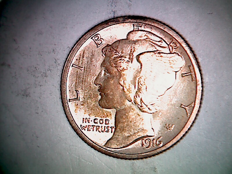 Circulated 1916-S San Francisco Mint Silver  Mercury Dime. VL66