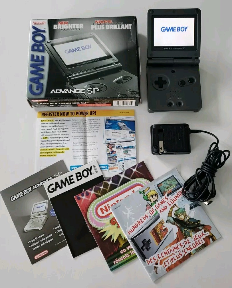 Nintendo Game Boy Advance SP Graphite AGS-101 Original Box