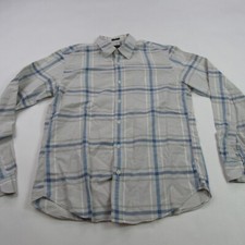 J Crew Shirt Mens Medium Plaid Button Up Casual Pockets Oxford Outdoors Slim
