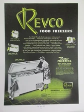 1953 REVCO Food Freezers Vintage Print Ad Chill Chest '15' Holds up to 530 lbs.
