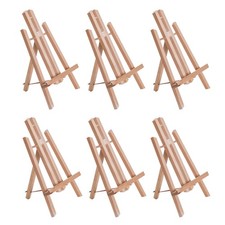 6pk 11" Small Tabletop Display Stand A-Frame Artist Easel, Wood Beechwood Tripod