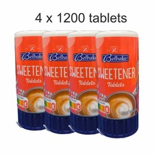 4 x Belbake Low Calorie Sweeteners Tablets 72g NEW - Pack of 1200 Tablets
