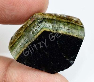 19.45 Ct Natural Watermelon Tourmaline Untreated Certified Slice Polished Gems