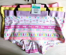 3 Pair TEENS/Womens COTTON BOYSHORT UNDERWEAR S 4/6  PANTIES Stretch Pastels