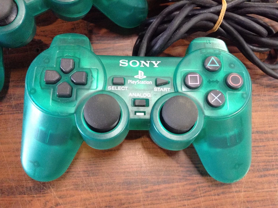 Lot of 2 Sony Analog Controller  Playstation 2 PS2 SCPH-10010 Green Tested B26MI - Image 2 of 4