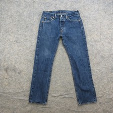 Levi's 501 Men's Blue Straight Leg Jeans W32 L30 Denim Button Fly