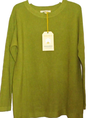 White Stuff Avenue Bio-Pullover limettengrün 100 % Baumwolle Größe 8 neu Etikett neu mit Etikett