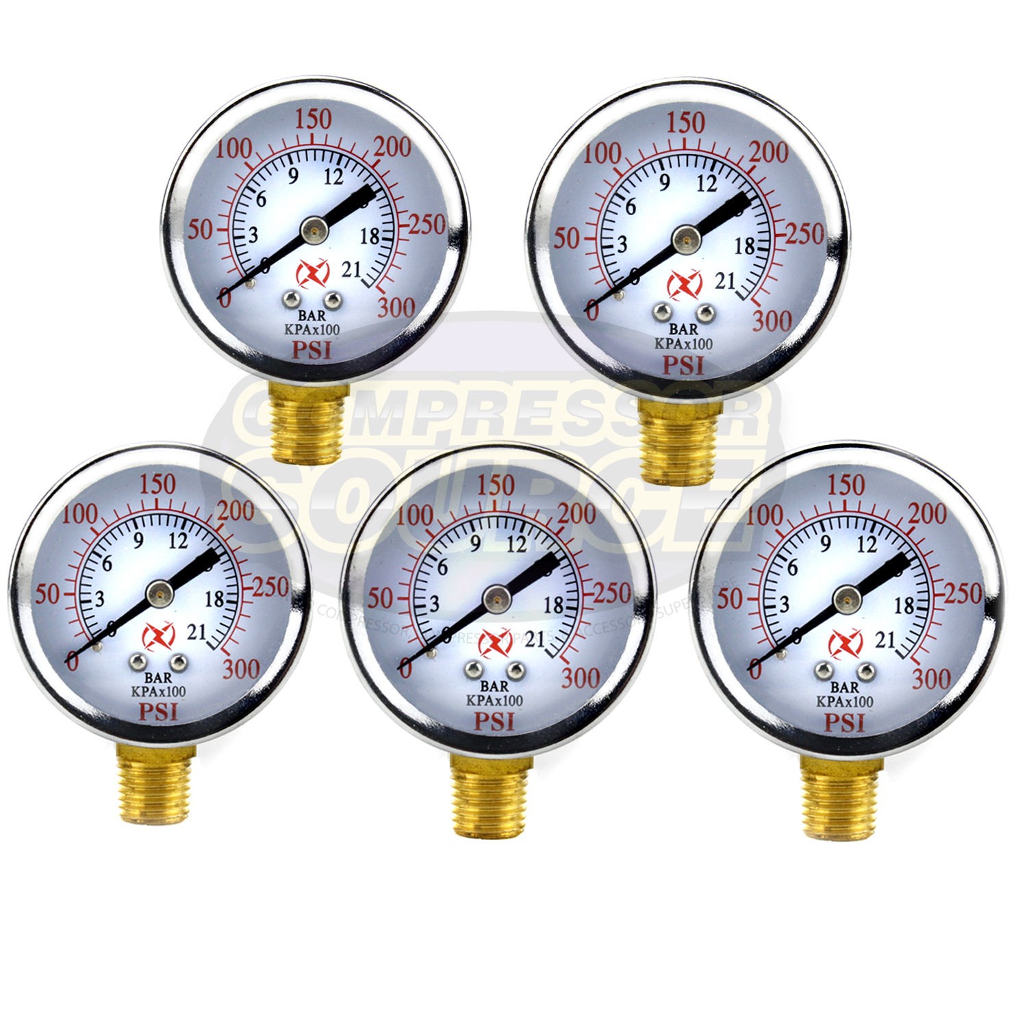 Pressure Hydraulic Gauge 2" Face Side Mount 1/4" Npt 0-300 P