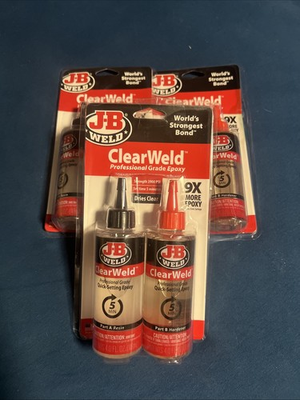 #ad 3 Pack JB Weld 50240H ClearWeld Professional Grade Epoxy Clear 8 oz. $39.00