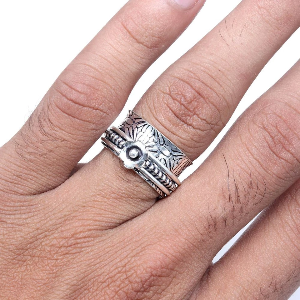 Spinner Anxiety Handmade Silver Jewelry  "9"