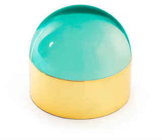 Jonathan Adler Globo Box Brass & Green Medium