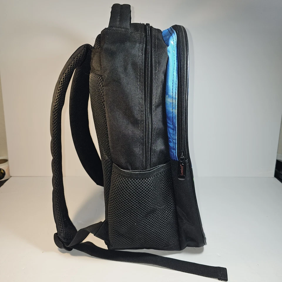 LAWLAIT Raptor T-Rex Dinosaur Kids SCHOOL BACKPACK Blue & Black - 2 COMPARTMENTS - Image 3 of 4