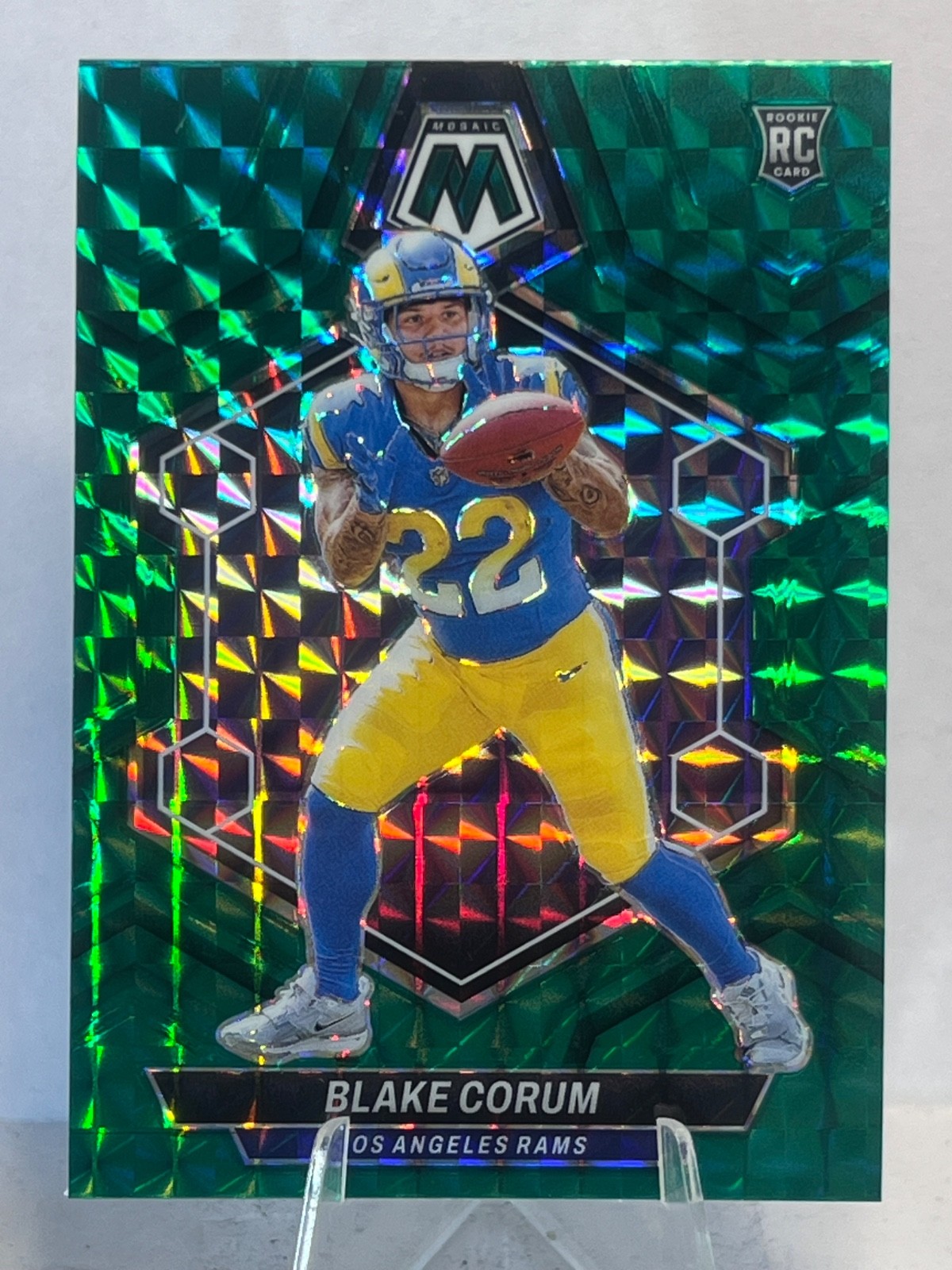 Blake Corum #368 Green Mosaic Prizm RC 2024 Panini Mosaic LA Rams
