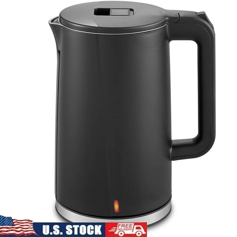 Cool Touch Electric Kettle 1.7L Stainless Steel Auto Shut-Off 360° Swivel Base