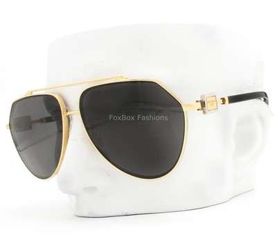 Dolce Gabbana Aviator Sunglasses Shiny Gold Plaque DG 2315 02/87 with Case