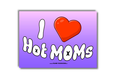 I Love HOT MOMs MALLE STICKER