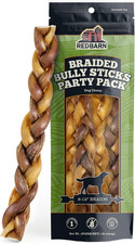 All Natural Braided Bully Sticks 8-12 in Long Lasting Dog Chews for Medium and L