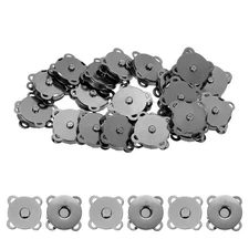 30Set Magnetic Snaps Buttons, Plum Magnetic Snap Closures [Black, 18mm]