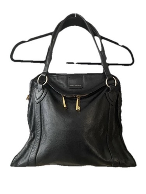 #ad Marc JACOBS Wellington Fulton Leather Satchel Bag Large Purse Tote Black $1300 $135.00