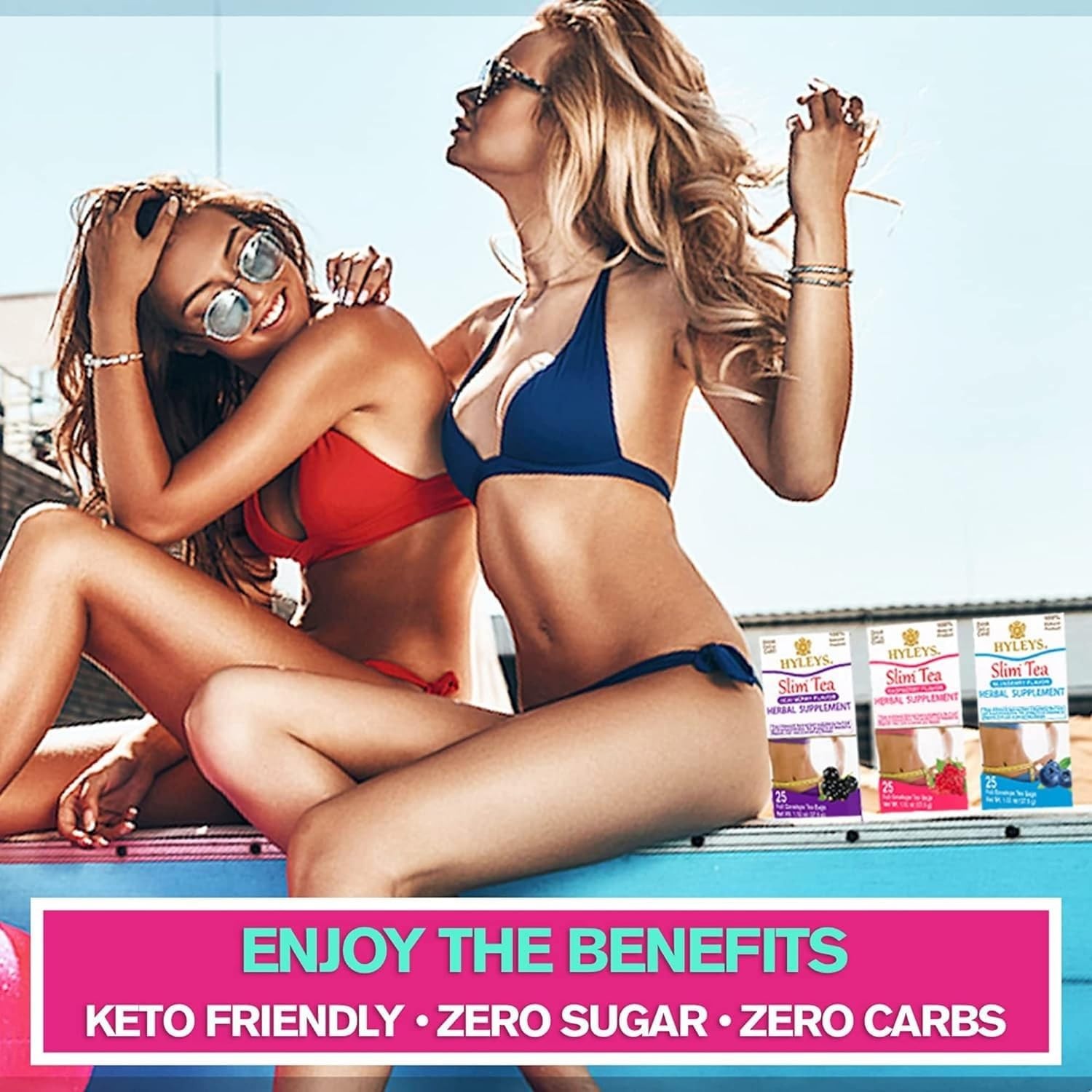 Hyleys Slim Tea Acai Berry Weight Loss Herbal Supplement Cleanse & Detox 25ct