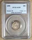 1890 SEATED LIBERTY DIME PCGS AU55 738423