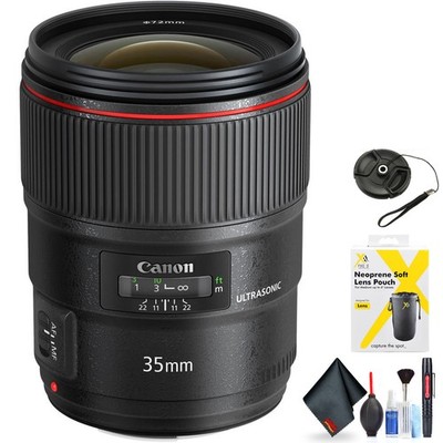 Canon EF 35mm f/1.4L II USM Lens for Canon EF Mount + Accessories (Intl Model) M
