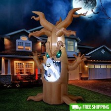 7ft Halloween Inflatable Tree W/ Ghost LED Lights Perfect Outdoor Decoration New