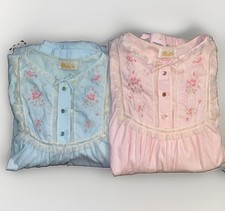 Lot Of 2 Barbizon 1980s Pastel Blue Pink Size Medium Coquette Nightgowns