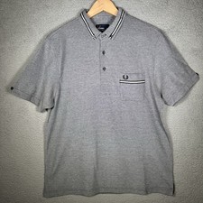 Fred Perry Twin Tipped Polo Shirt Men  s Gray Size XL Slim Fit